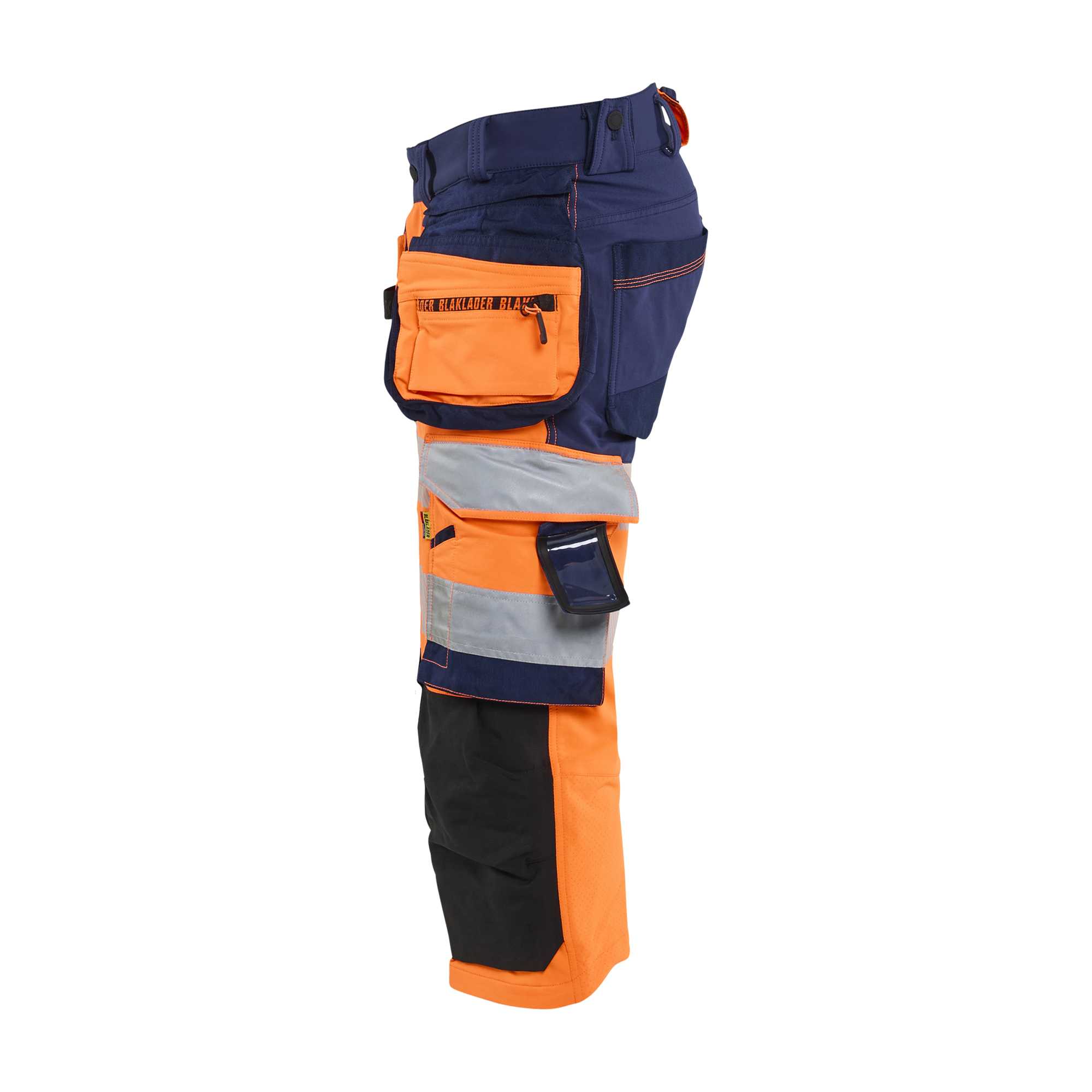 BLAKLADER 11231648 HI VIS PIRATE TROUSERS 4 WAY STRETCH Hi Vis Reflective Work Pirate Bermuda Men - double weave